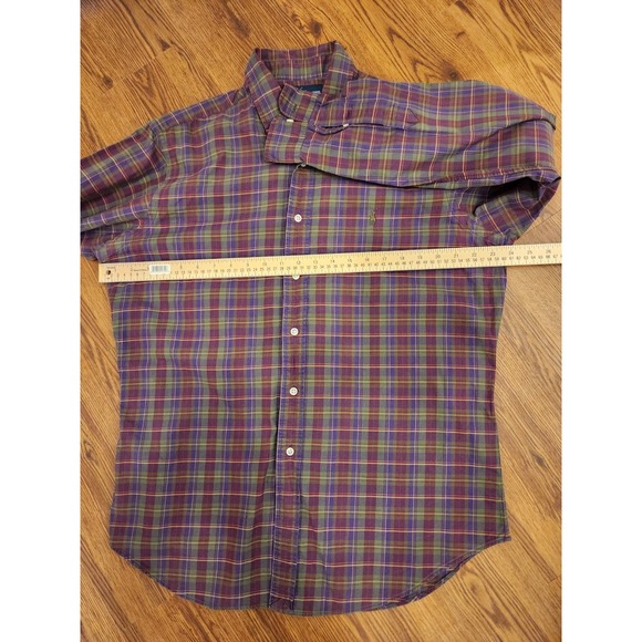 Ralph Lauren Men's Plaid Button Down Shirt Long Sleeve Classic Fit Size Large - Picture 5 of 7